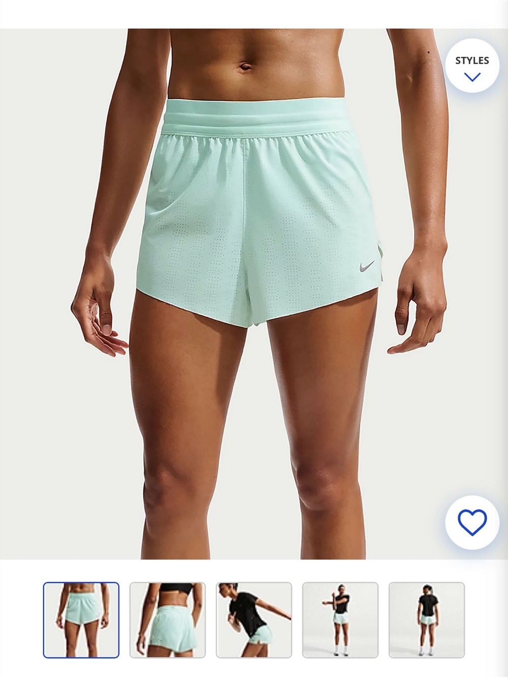 Nike Women's Mint Green Athletic Running Shorts